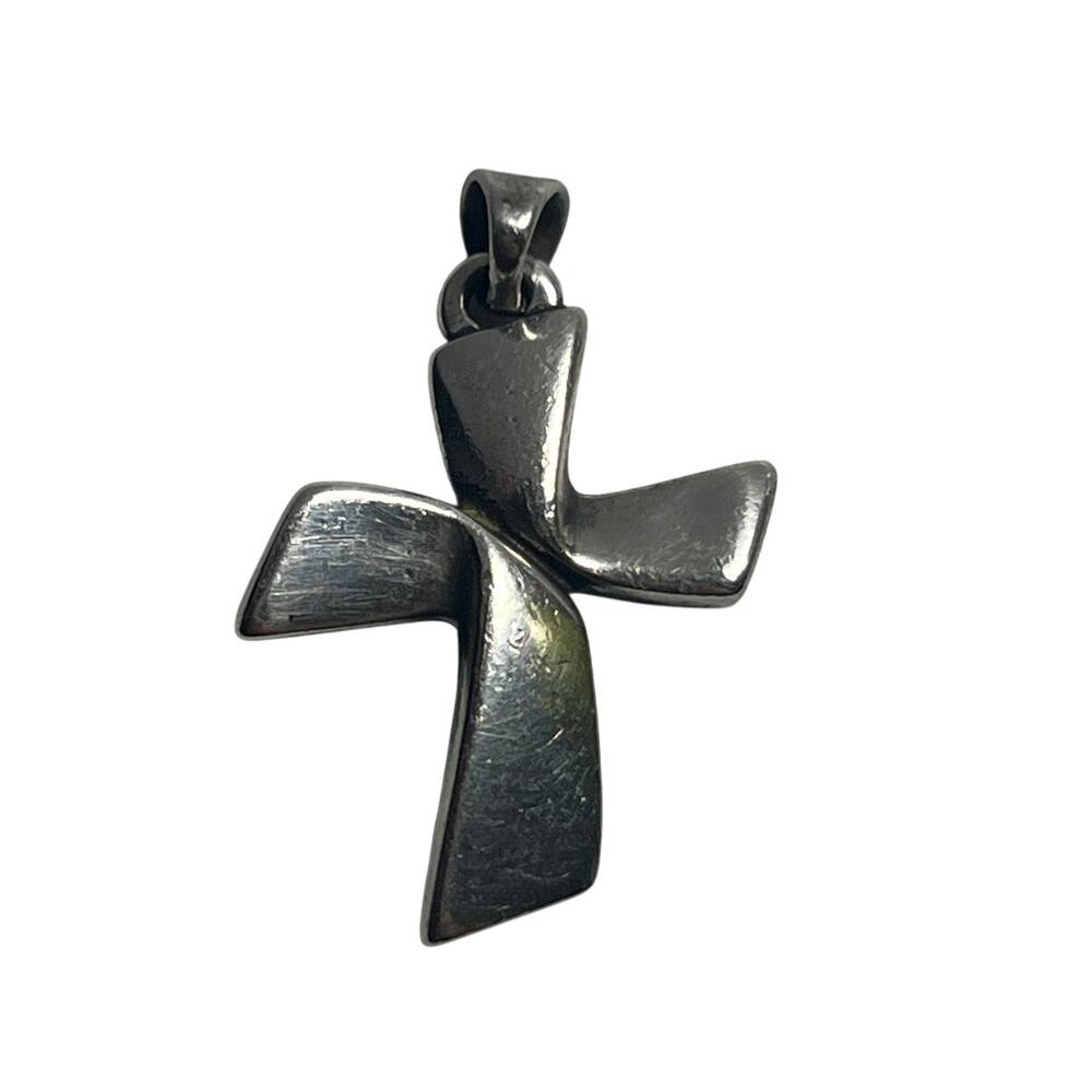 James Avery RETIRED Ribbon Cross Pendant Sterling